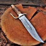 Deer Horn Handmade Hunting Knife – Full Tang 16" Steel Blade
