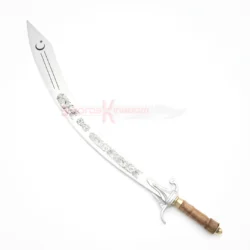 Silver Arabian Belly Dance Dragon Scimitar Sword Wooden Handle