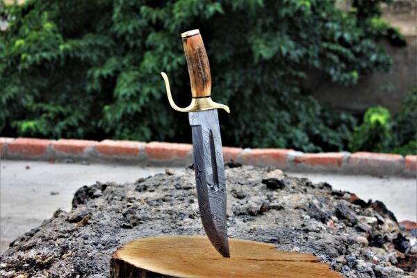Deer Horn Handmade Steel Hunting Knife 16 - Image 3