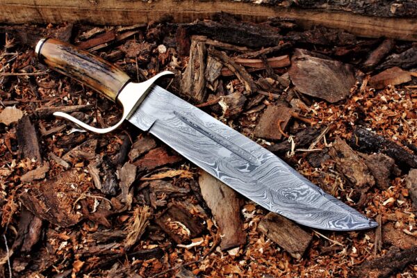 Deer Horn Handmade Steel Hunting Knife 16 - Image 2