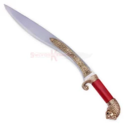 Alexander the Great Sword Replica Gold Edition with Red Handle and Engraved Blade