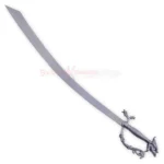 Full view of an Arabian Belly Dance Dragon Scimitar with a curved silver blade and ornate dragon-inspired handle.