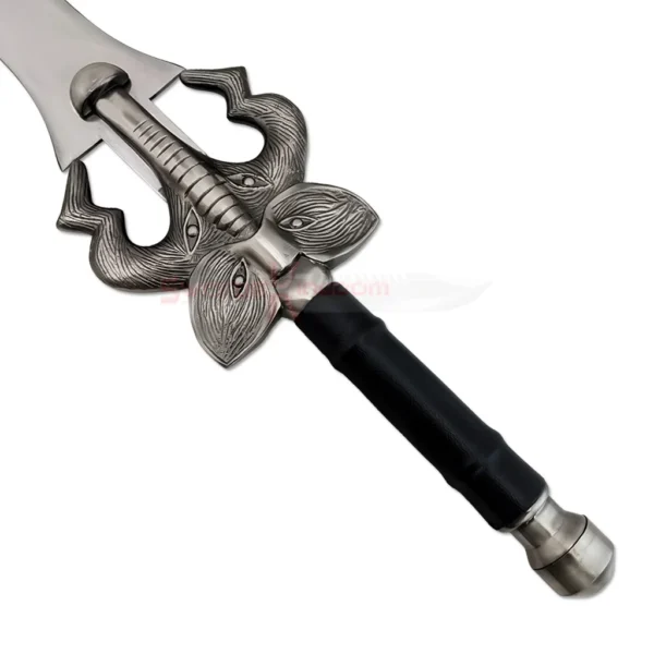 Auron Beast Master Masamune sword with a detailed silver guard, black grip, and decorative pommel.