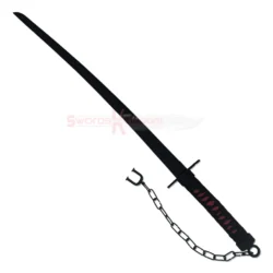 Bleach Ichigo Bankai Zangetsu black anime katana sword with red and black handle