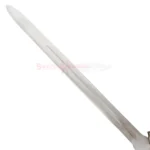 Close-up of the Brown Eowyn sword replica showing its long silver blade with a central fuller.