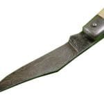 Damascus Carbon Steel Folding Knife Handmade Sheath Elegant 4.5"