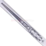 Close-up of the He-Man Power Sword Replica blade featuring detailed engraved artwork and decorative lettering.