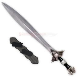 Jason and the Argonauts Greek sword replica displayed with decorative sheath