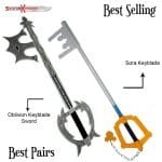 Kingdom Hearts Oblivion Keyblade Replica & Kingdom Hearts Sora Keyblade Replica Yellow 39 Inches