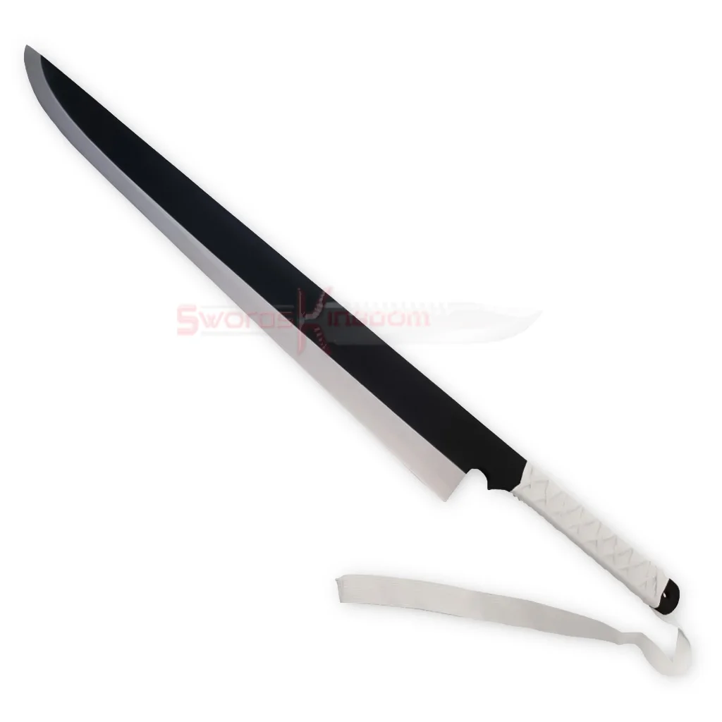 Kurosaki Ichigo Zangetsu Bleach anime sword with black blade and white handle wrap