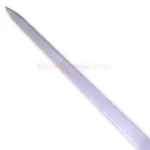 Close-up of the Sword of Truth Replica V4 showing its long, straight silver blade with a smooth polished finish and pointed tip.