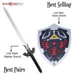 Link Dark Hylian Shield Replica 25 Inches edition & Link Dark Master Sword 44"