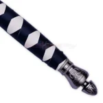 Sword of Truth replica shown in full with its engraved silver blade and distinctive dark blue and silver handle.