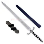 Sword of Truth replica displayed with its dark blue sheath and detailed fantasy-inspired sword design.