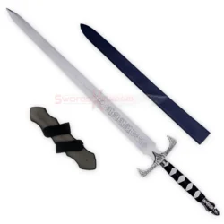 Sword of Truth replica displayed with its dark blue sheath and detailed fantasy-inspired sword design.