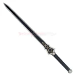 Full-length Yuuki Sword Replica Anime with black blade, gold detailing and wrapped handle