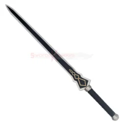 Full-length Yuuki Sword Replica Anime with black blade, gold detailing and wrapped handle