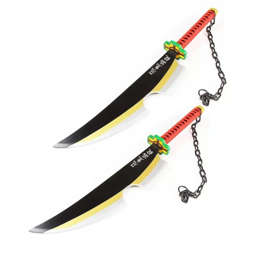 Demon Slayer Uzui Tengen Cosplay Wooden Sword (1) Demon Slayer Uzui Tengen Cosplay Wooden Sword