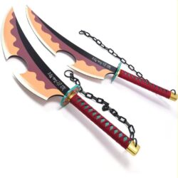 Demon Slayer Uzui Tengen Cosplay Wooden Swords - Dual Nichirin Blades Anime Prop Replica