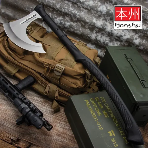 Karito Tactical Battle Axe with Sheath – Durable 7Cr13 Stainless Steel Blade