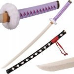 Katana One Piece Wooden Trafalgar Law Purple Sword With Scabbard