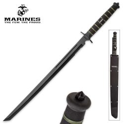 Marine Corps Blackout Tanto Blade with Nylon Sheath