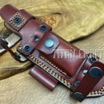 TITANs Cowhide Leather Sheath Bushcraft Camping Hunting Knives