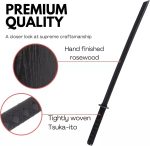 Wooden Bokken & Tsuba Martial Arts Training Sword Contact Kendo Prop Movie Prop