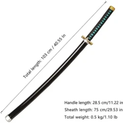 Muichiro Tokito Wooden Katana Demon Slayer Anime Cosplay Sword