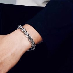 Modern Silvery Titanium Steel Men's Bracelet