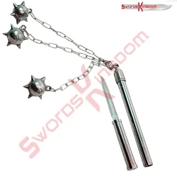 Triple Spiked Flail Mace with Knife 18.5"