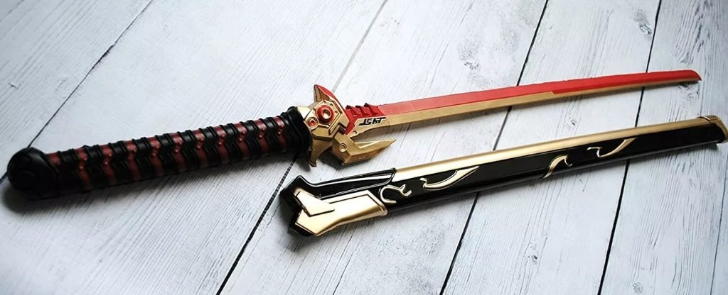 Overwatch Genji Foam Sword Cosplay Red/Gold With Scabbard