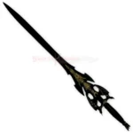 Full view of Kilgorin Sword of Darkness SP Edition replica featuring a long black blade and gold decorative details.