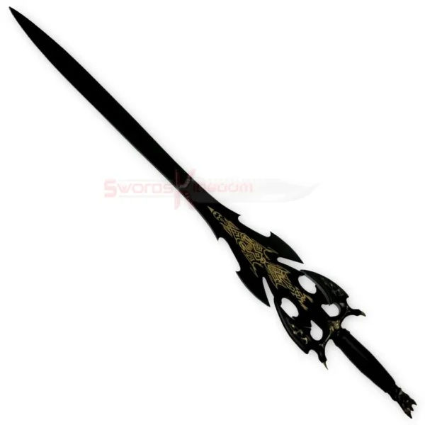 Full view of Kilgorin Sword of Darkness SP Edition replica featuring a long black blade and gold decorative details.