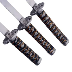 Symbolic 3 piece Blue Samurai Swords Set | Katana, Wakizashi & Tanto