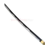 White Kenpachi Zaraki Nozarashi Katana full view with black and silver blade