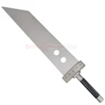 Full view of the Cloud Strife Buster Sword Replica featuring its wide silver blade and black handle