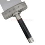 Close-up of the black wrapped handle and silver pommel of the Cloud Strife Buster Sword Replica