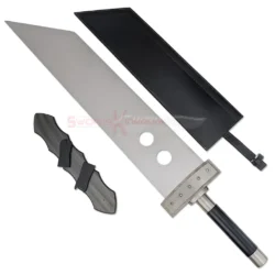 Cloud Strife Buster Sword Replica displayed with its black sheath and handle