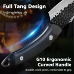 Handmade Forged Chef's Kitchen Knives with Leather Sheath - Image 4