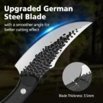Handmade Forged Chef's Kitchen Knives with Leather Sheath - Image 3