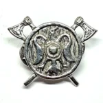 Valhalla Odin Viking Twin Axe Shield Raven Pin Brooch - Image 2