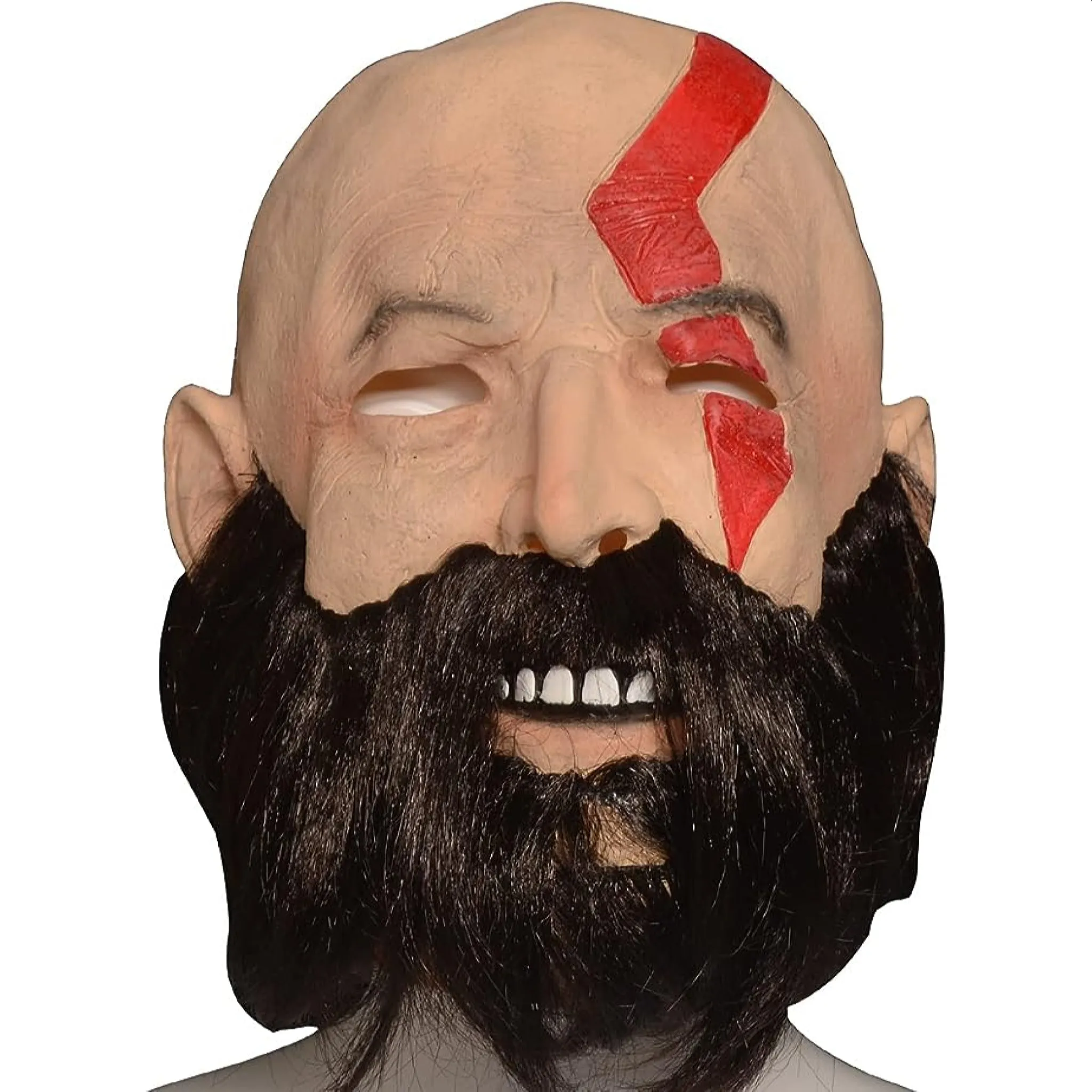 Kratos God of War Mask for Halloween, Cosplay & Fancy Dress Kratos God of War Battle-Worn Latex Cosplay Mask