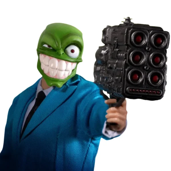 Deluxe Green Mask Comic Style 6.7” Action Figure with Suit & Display Stand