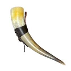 Viking Drinking Horn with Leather Belt Holster