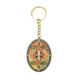 Butterbeer Enamel Keyring with Antique Brass Finish