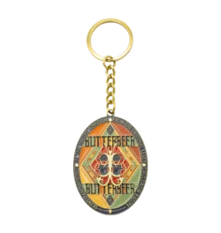 Butterbeer Enamel Keyring with Antique Brass Finish Gift