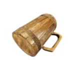 Large Mango Wood Tankard Viking Style Mug