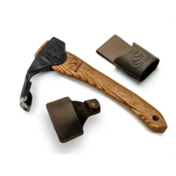 Compact Wood Carving Adze Axe with Leather Sheath