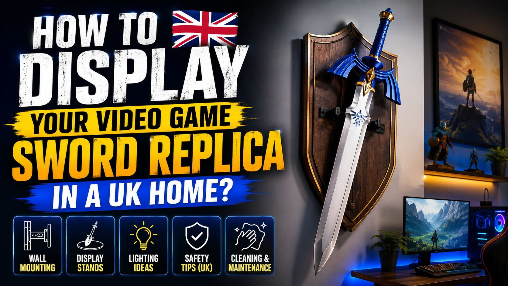 How to Display Your Video Game Sword Replica in a UK Home?